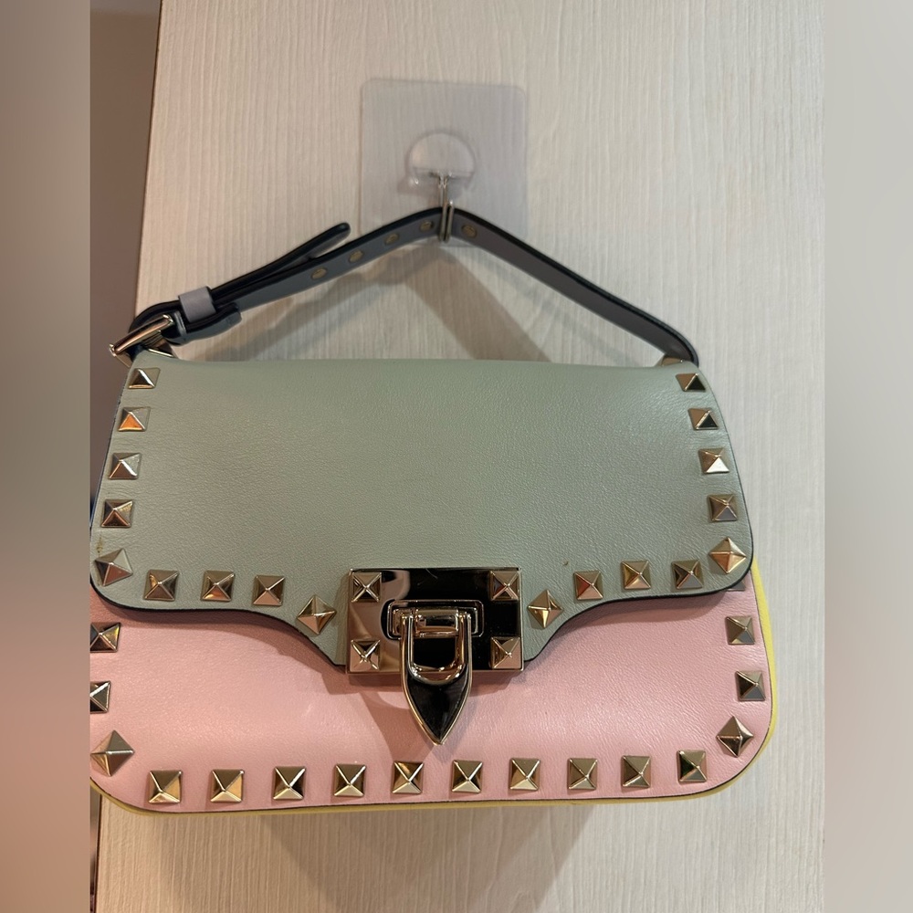 valentino multi color rockstud bag